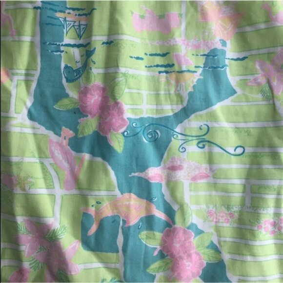 Vintage Lilly Pulitzer Miami Map Floral Skirt 12 - Picture 2 of 4